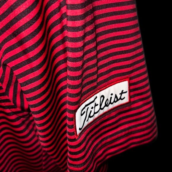 Footjoy PGA Titleist Red Stripe Golf Polo Shirt Size Small - Picture 3 of 5